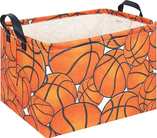 CLOCOR Rectangular Basketball Storage Basket Empty Gift Basket Room DecorBasketball - Image 1
