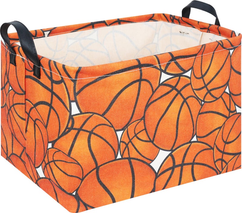 CLOCOR Rectangular Basketball Storage Basket Empty Gift Basket Room DecorBasketball - Image 2