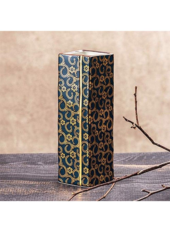 Kutani Japanese Traditional Ceramic Ware Vase Japanese Ikebana Seiryu With Paper Box - Image 3