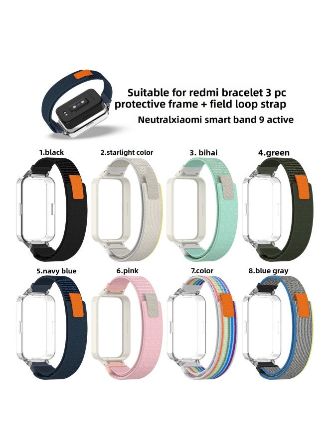 For Redmi Bracelet 3 Wild Trail Strap Velcro Wild Trail Loop Strap 9active Wristband Protection Frame 