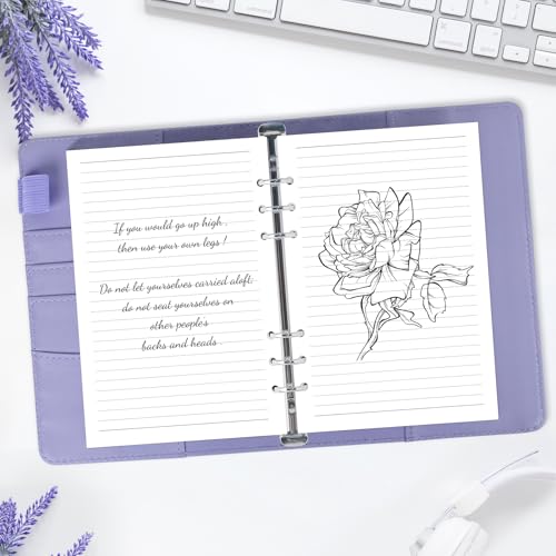 Billtigif A5 Refill Paper Planner Inserts, 6-Hole Loose Leaf Paper, College Ruled Loose Leaf with Binder Dividers, Punched Notebook Refills for 6-Ring Refillable Binder, 240 Pages, White - Image 4