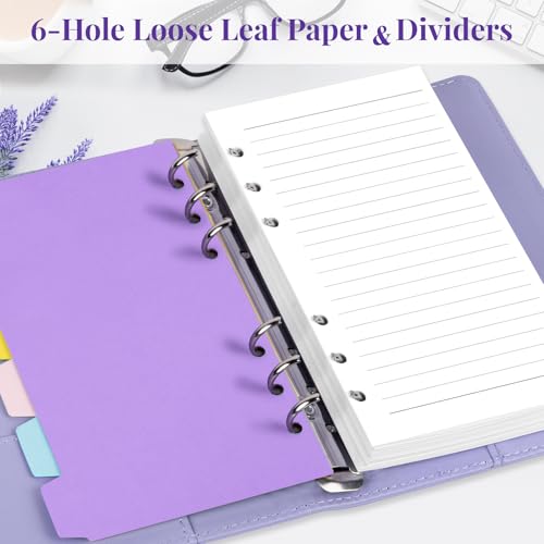 Billtigif A5 Refill Paper Planner Inserts, 6-Hole Loose Leaf Paper, College Ruled Loose Leaf with Binder Dividers, Punched Notebook Refills for 6-Ring Refillable Binder, 240 Pages, White - Image 5