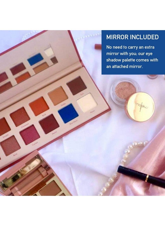 Mellow Cosmetics Sinopia Eyeshadow Palette Makeup (12 Colors) with Matte, Shimmer, Metallic, Warm & Nude Shades - Highly Pigmented & Easily Blendable Colorful Eye Shadow Pallet Vegan & Cruelty Free - Image 5
