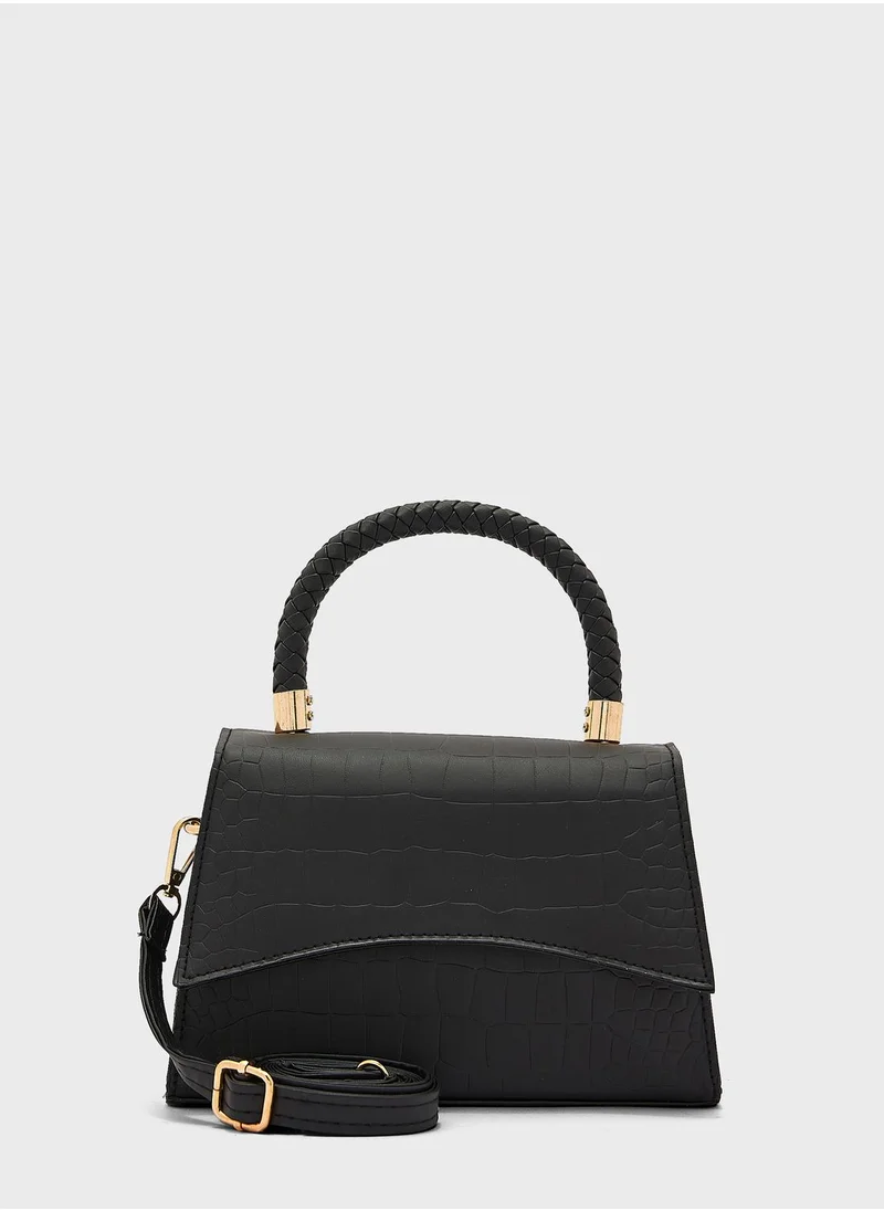 ELLA Weaved Handle Satchel Bag