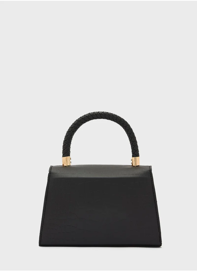 ELLA Weaved Handle Satchel Bag