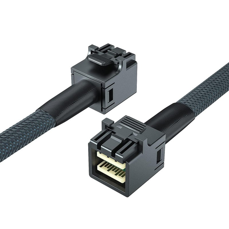 10Gtek SFF8643 to SFF8643 12G Internal Mini SAS HD Cable with Sideband for NVMe BackplaneRAID Card HotSwap SATA Compatibility 100Ohm 1m33ft - Image 2