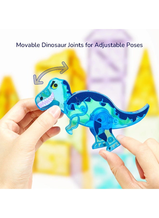 MiDeer Colorful Magnetic Tiles Jurassic Adventure 48P – Dinosaur Magnetic Building Blocks Set with 48 Pieces, STEM Construction Toy with Storage Bag, Creative Magnetic Tiles for Kids Age 3+ - Image 4