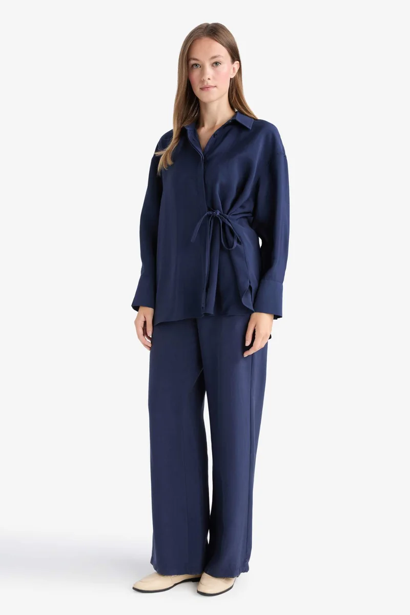 ديفاكتو Regular Fit Elastic Waist Modal Trousers