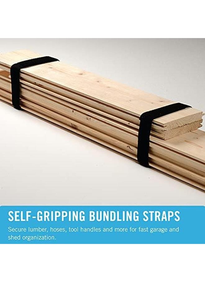 Cut To Length Straps Heavy Duty 45 Ft X 3 4 In One Wrap Self Gripping Double Sided Roll Bundling Ties Fasten To Themselves For Secure Hold Vel 30834 Ams Black