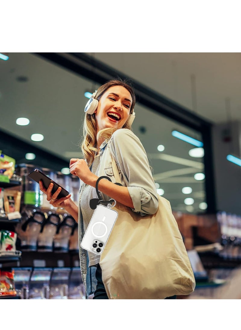 2 حزمة حلقة قلب ذكية سلسلة اليد مع محلقة مفاتيح لحملة الهاتف الذكي العلبة المفاتيح الهوية مع الجزء الخلفي القماش