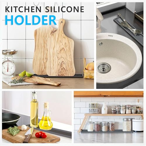 STORE 2508 Store2508 Silicone Kitchen Sink Long Holder Tray 41.3 x 8.7 Cm, Vanity & Bathroom Organizer, Bar Coffee Service Mat - Image 4