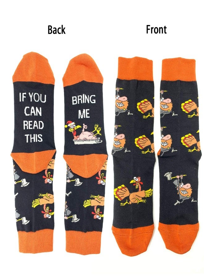 YongColer جوارب يونغ كولر المرحة السوداء ذات الرقبة المستديرة، جوارب تنكرية على شكل ديك رومي لعيد الشكر، جوارب مبتكرة، جوارب "إذا كنت تستطيع قراءة هذا" - Image 2