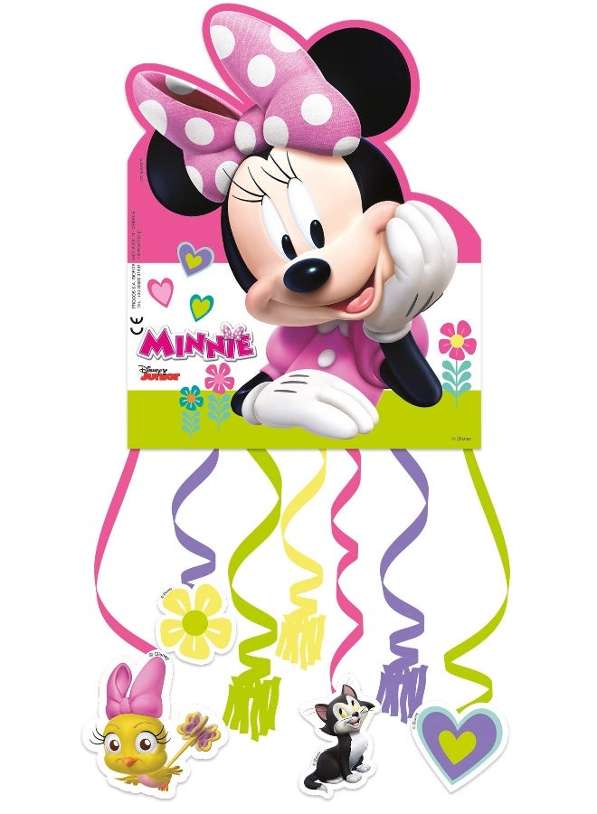 Ciao Minnie Happy Helpers Piñata – Disney Junior Minnie Mouse Party Decoration with Streamers and Hanging Cut-outs for Girls Birthday Celebrations - Image 1