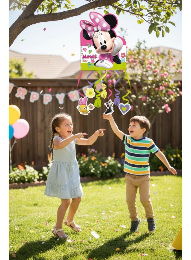Ciao Minnie Happy Helpers Piñata – Disney Junior Minnie Mouse Party Decoration with Streamers and Hanging Cut-outs for Girls Birthday Celebrations - Image 2