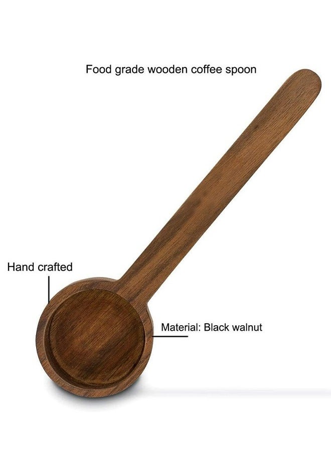 HY Black Walnut Long Handle Coffee Scoop, 6.61 inch Wooden Coffee Ground Spoon, Measuring for Ground Beans or tea, Soup Cooking Mixing Stirrer Kitchen Tools Utensils  - Image 2