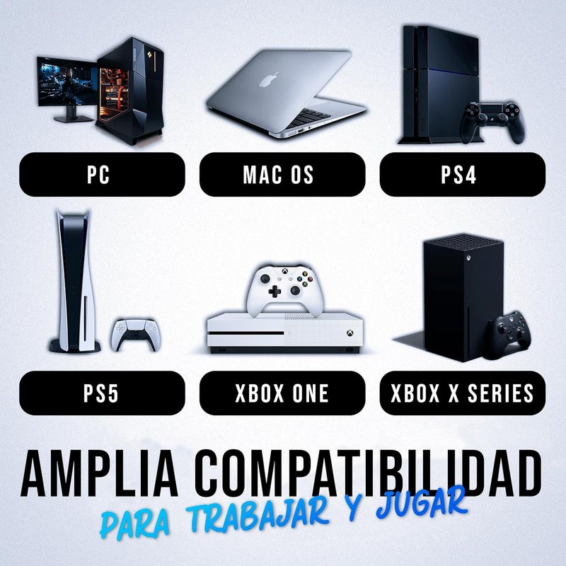 KLIM Chroma Wireless Spanish (España) Keyboard, RGB Backlit Wireless Keyboard, Rechargeable Battery, Quiet, Water-Resistant, Plug & Play for PC, Mac, PS4/PS5 - Image 5