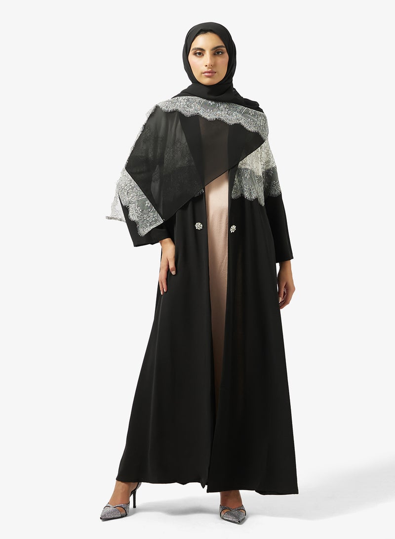 خزانة عباية بتصميم ترنش بألوان متداخلة - Image 1