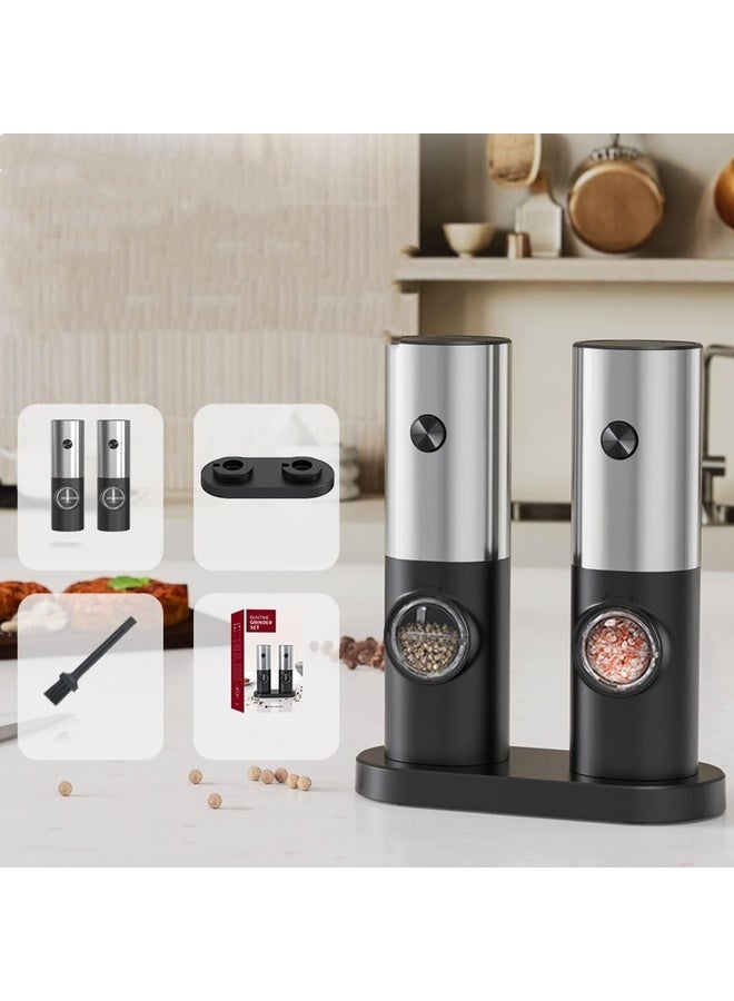 HuHa Electric Automatic Salt and Pepper Grinder Set Battery Powered, Model: B2 KYMQ-16B-BS - Image 2