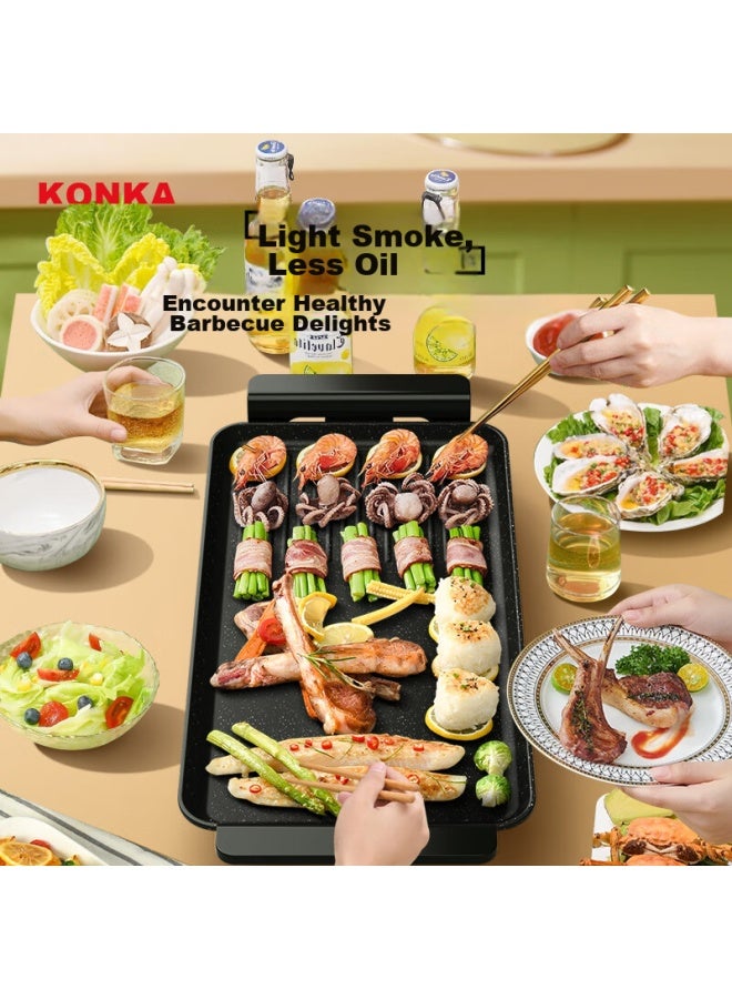 كونكا Konka Electric Grill Pan، شواية باربكيو منزلية متعددة الوظائف، سعة كبيرة، طاقة عالية، قليلة الزيت، قليلة الدخان، آلة شوي لاصقة، Kdkp-1360 - Image 4