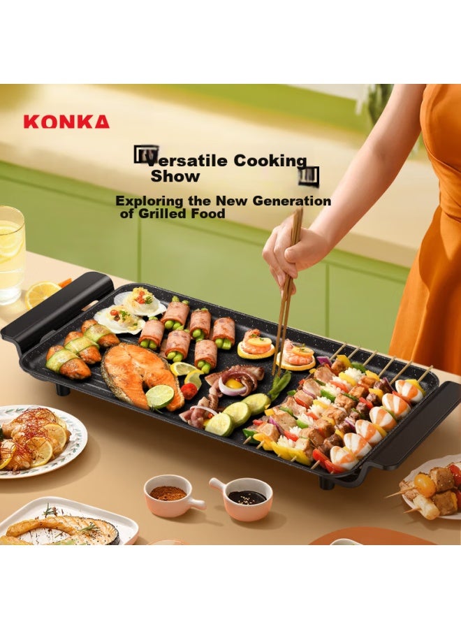 كونكا Konka Electric Grill Pan، شواية باربكيو منزلية متعددة الوظائف، سعة كبيرة، طاقة عالية، قليلة الزيت، قليلة الدخان، آلة شوي لاصقة، Kdkp-1360 - Image 1