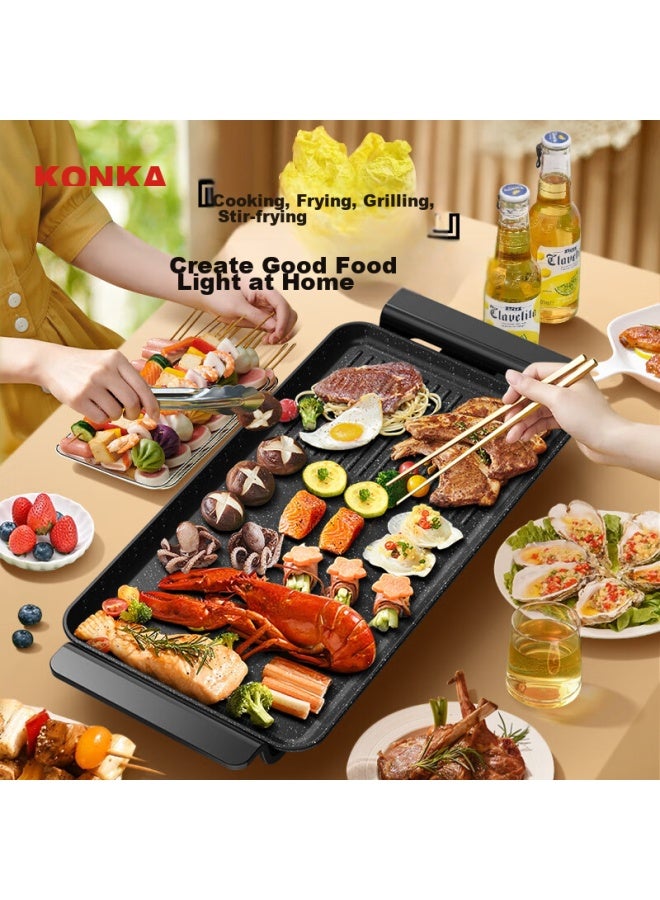 كونكا Konka Electric Grill Pan، شواية باربكيو منزلية متعددة الوظائف، سعة كبيرة، طاقة عالية، قليلة الزيت، قليلة الدخان، آلة شوي لاصقة، Kdkp-1360 - Image 2