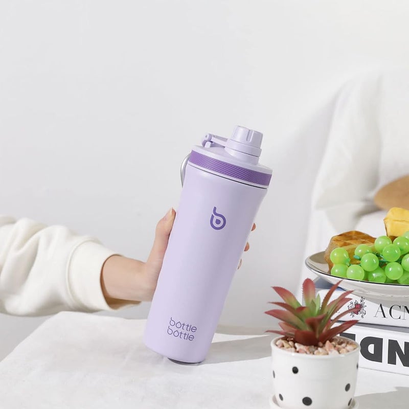 bottle bottle bottlebottle BOTTLE BOTTLE 26oz Insulated Shaker Bottle Insulated Stainless Steel Water Bottle with Wire Whisk, Reusable Stainless Steel Water Bottle, Gym Water Bottle purple - Image 5