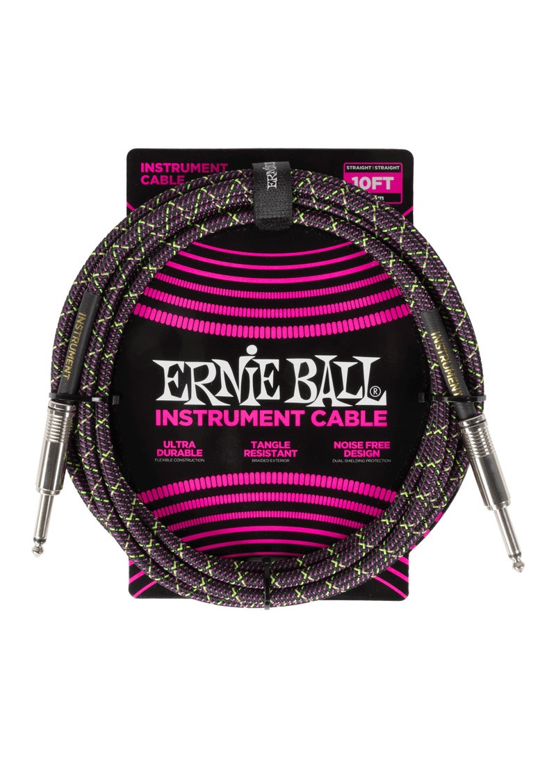 Ernie Ball P06427 Braided Instrument Cable – Straight/Straight Purple Python - Image 1