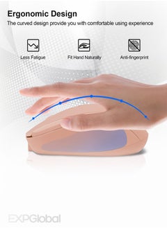 EXPGlobal Rechargeable Wireless Mouse, Bluetooth Mouse, Dual mode Mouse Portable Slim Computer Mouse (Green)  - Image 3