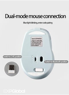 EXPGlobal Rechargeable Wireless Mouse, Bluetooth Mouse, Dual mode Mouse Portable Slim Computer Mouse (Green)  - Image 4