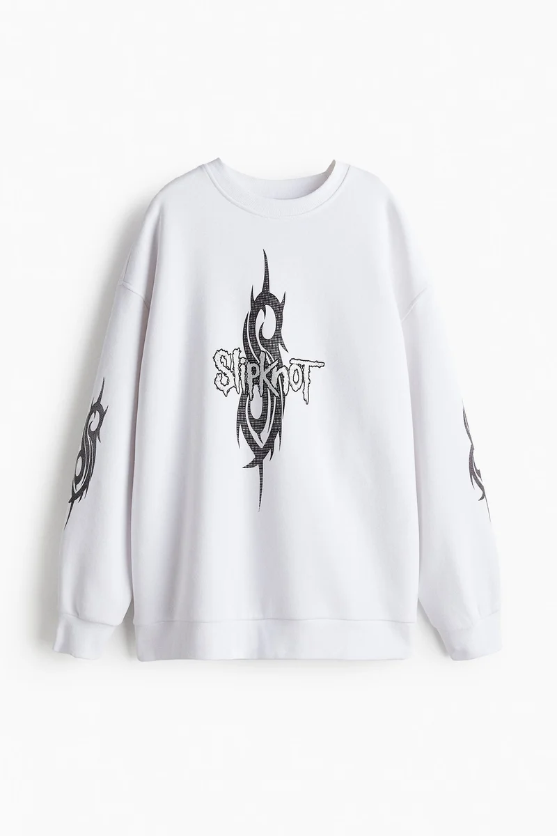 اتش اند ام Oversized Printed Sweatshirt