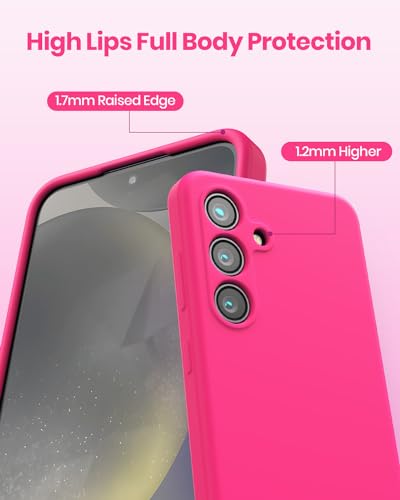 CUZMIGO for Samsung Galaxy S23 FE Case, Soft Liquid Silicone Phone Cover with Color Variety, Slim Fit Shockproof Camera Protection Thin Cute Case for Women and Girl, Neon Color, Hot Pink, 6.4“ - Image 5
