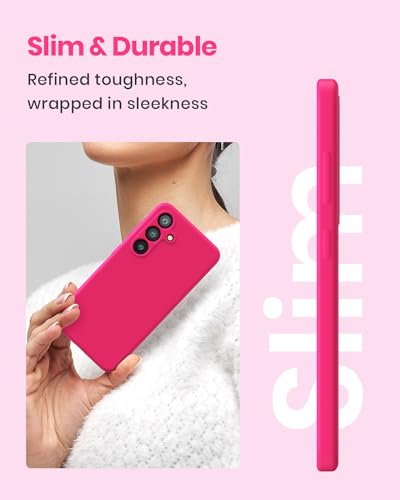 CUZMIGO for Samsung Galaxy S23 FE Case, Soft Liquid Silicone Phone Cover with Color Variety, Slim Fit Shockproof Camera Protection Thin Cute Case for Women and Girl, Neon Color, Hot Pink, 6.4“ - Image 2