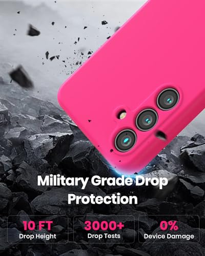 CUZMIGO for Samsung Galaxy S23 FE Case, Soft Liquid Silicone Phone Cover with Color Variety, Slim Fit Shockproof Camera Protection Thin Cute Case for Women and Girl, Neon Color, Hot Pink, 6.4“ - Image 4