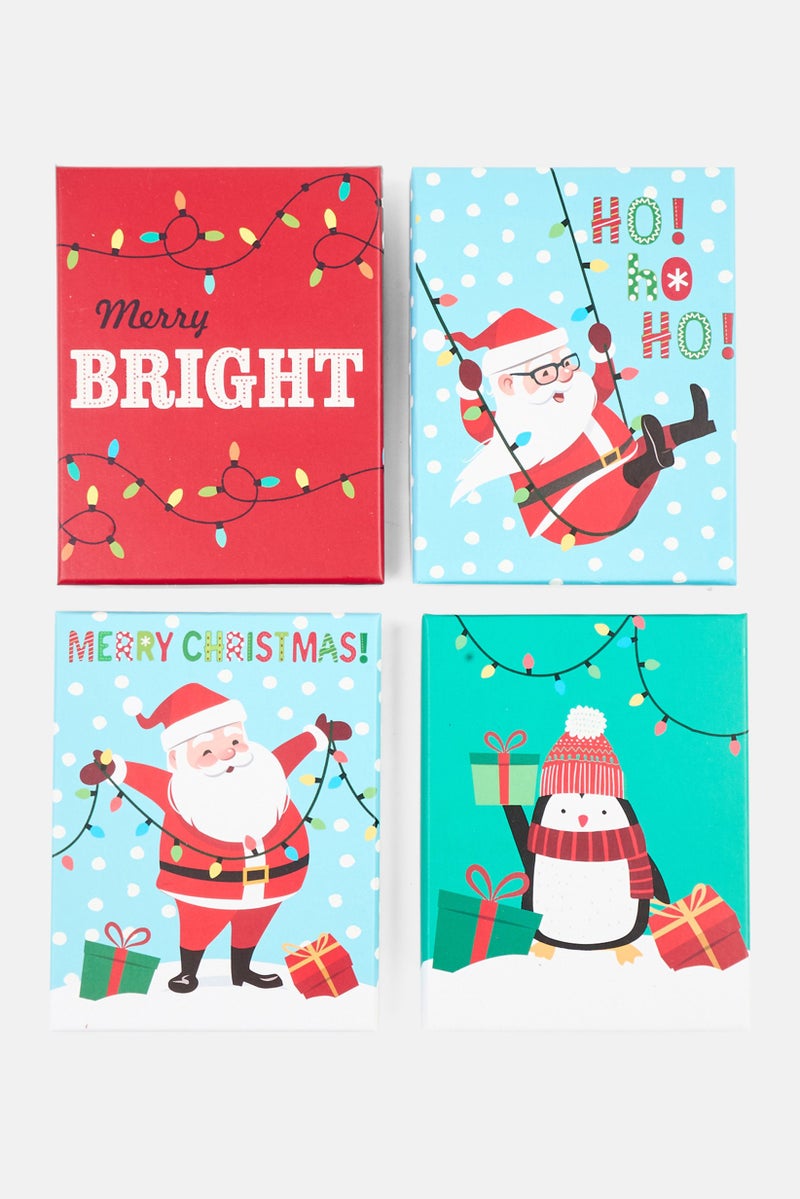VOTUM 4 Piece Graphic Print Gift Card Holder ,Blue - Image 1