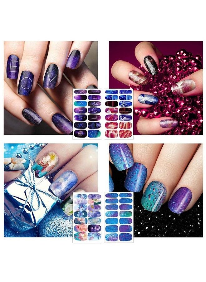 DANNEASY - 12 Sheets Nail Polish Strips Self Adhesive Nail Stickers Full Nail Wraps For Women Girl Gel Nail Strips Graffiti Gradient Starry Sky Nail Design Nail Accessories - Image 1