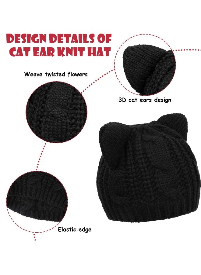 4-Piece Women's Knitted Beret Set - Soft and Stretchy Beanie Hats for Fall and Winter, Perfect for Cold Weather and Stylish Dress-Up.  - Image 4