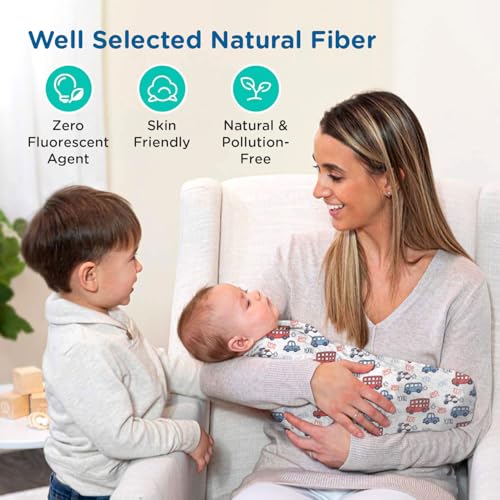 Mee Mee 100% Cotton Muslin Swaddle Wrap for Newborn Baby (120 × 100 cm) (PK-3) | Ultra Soft, Breathable, Lightweight & Quick-Dry | Hypoallergenic Multi-Use Baby Blanket, Nursing Cover, Stroller Cover - Image 4