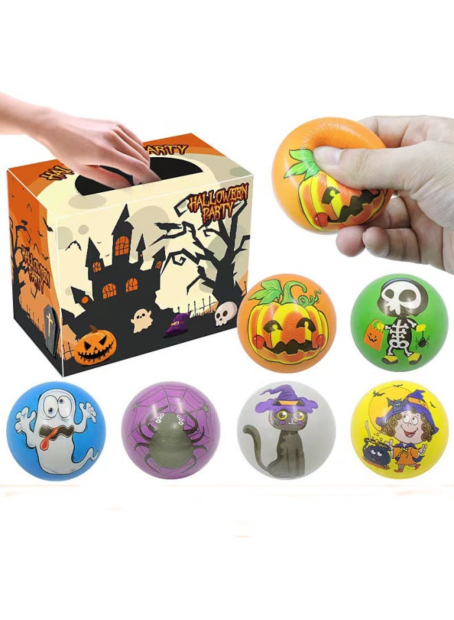 Halloween Slow Rebound PU Toy Pumpkin Ghost Skull Head Suit Wholesale-Color:Portable Bucket - Image 3