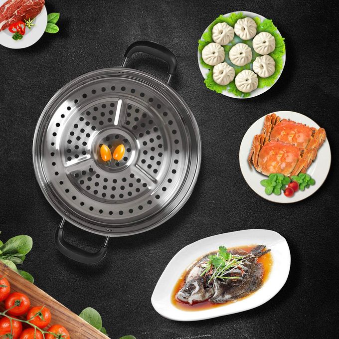 CONCORD 30 CM Stainless Steel 3 Tier Steamer Pot Steaming Cookware Triply Bottom - Image 3