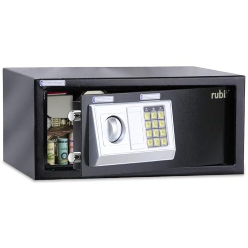 Safe Box with Digital Pin Code and Key Lock for A4 Documents Laptop Tablets Camera Cash Jewelry Home Hotel Office Security RB-20EDW Size, 20x43x35cm - Image 2