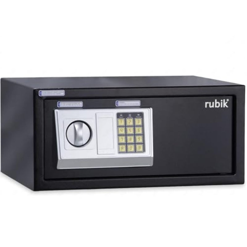 Safe Box with Digital Pin Code and Key Lock for A4 Documents Laptop Tablets Camera Cash Jewelry Home Hotel Office Security RB-20EDW Size, 20x43x35cm - Image 1