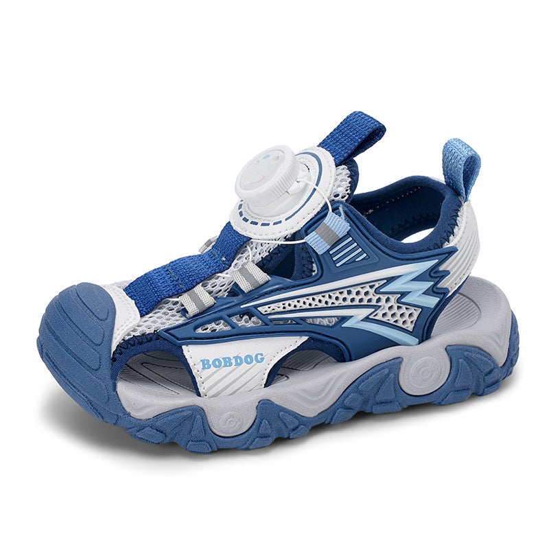 Babudou Boys Sandals Baotou Shoes 2025 Summer Anti-Collision Boys And Girls Rotating Button Beach Shoes Children'S Shoes - Image 1