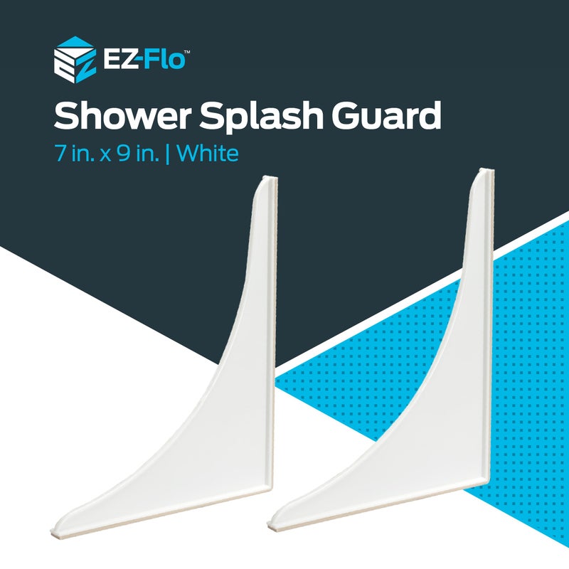 EZ-FLO 15261, White Bathroom Shower Splash Guard, 2 Pack, 4.1 x 8.4 x 9.9 - Image 2