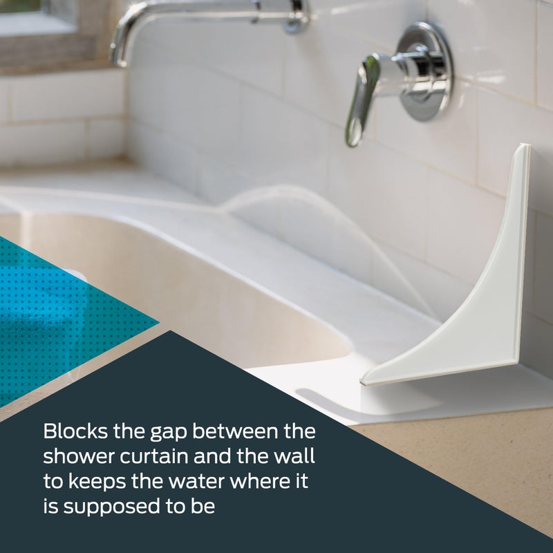 EZ-FLO 15261, White Bathroom Shower Splash Guard, 2 Pack, 4.1 x 8.4 x 9.9 - Image 3