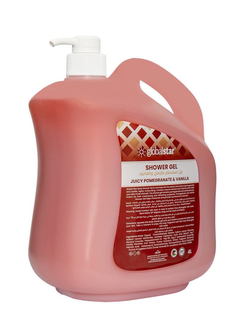 globalstar Pomegranate and Vanilla Shower Gel 4 Litres - Image 2
