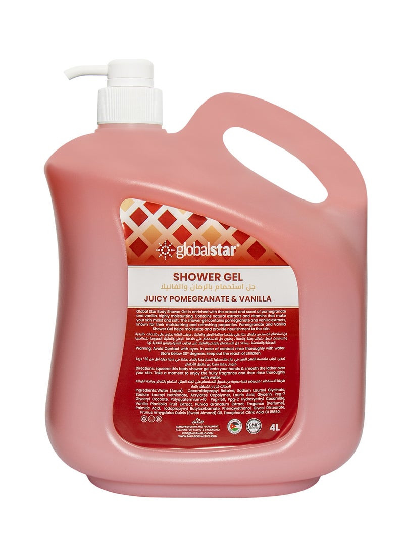 globalstar Pomegranate and Vanilla Shower Gel 4 Litres - Image 1