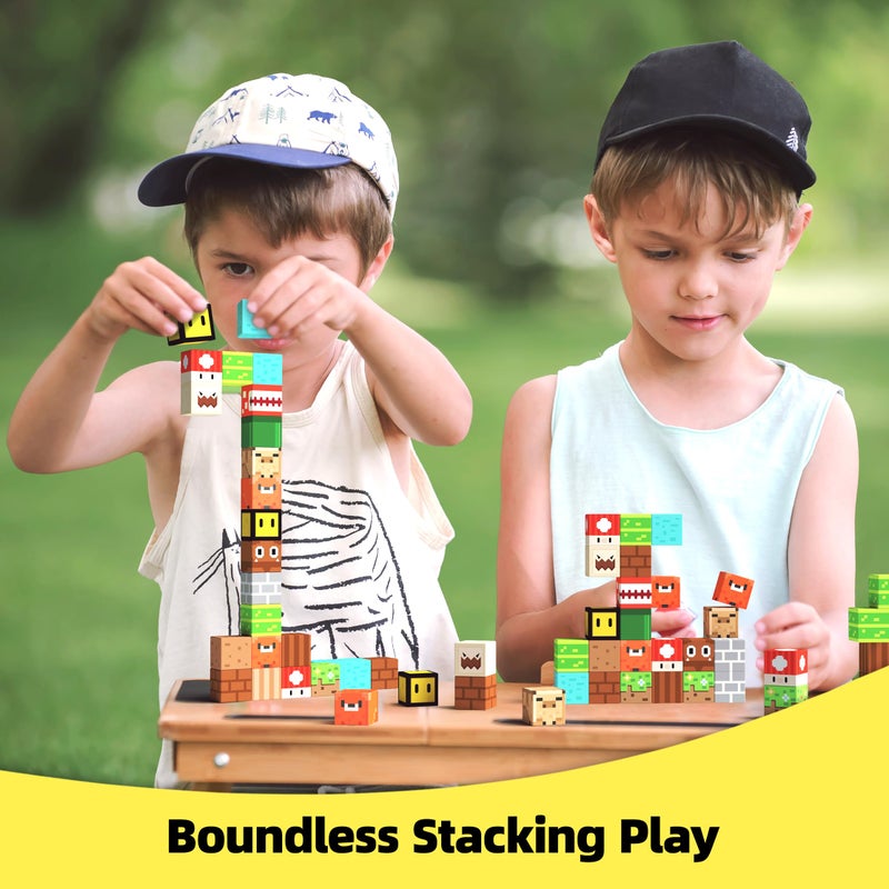 GobiDex 100PCS Magnetic Building Blocks Game-Based Build Magwonder Cave World with Magnet Construction Toys STEM Sensory Gift for Boys Girls Birthday (1 inch) - Image 5