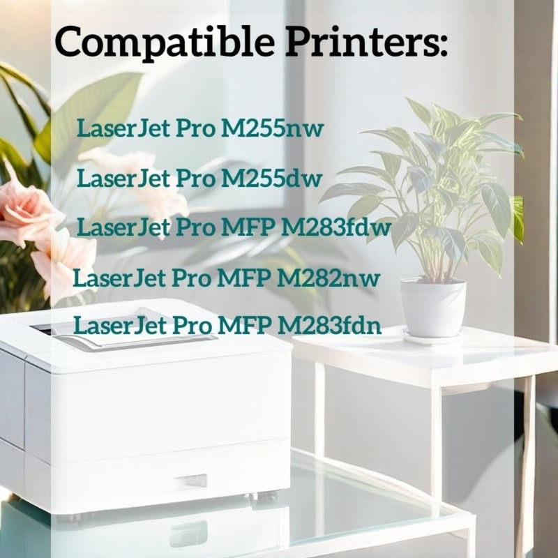 خرطوشة حبر 207A 4 عبوات لطابعات HP Color LaserJet Pro MFP M283fdw M255dw M282nw M283fdn M255nw W2210A W2211A W2212A W2213A مع رقاقة، عالية الإنتاجية، سريعة الجفاف، أسود، أداء موثوق - Image 2