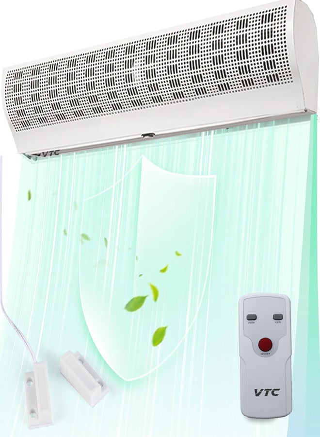 VTC Air Curtain 90cm  with Metal Cover, Remote Control, and Door Sensor – Keeps the Area Cool and Prevents Dust Entry - Image 1