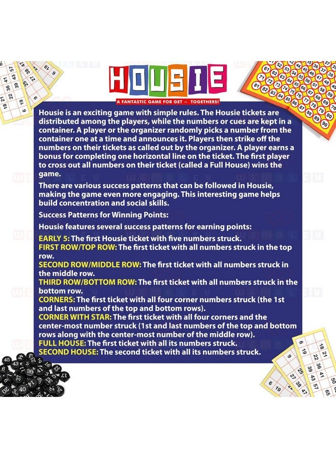 Wembley Tambola Housie Board Game for Kids Adults 198 Tickets Bingo Indoor Game for Parties Game Nights Family Gatherings - Image 4